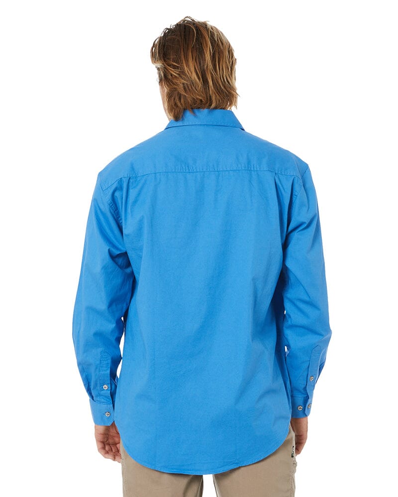 Closed Front Cotton Twill Shirt LS - Light Blue - AJP Industrial Supplies - ritemate - rm200cf - light blue - xs