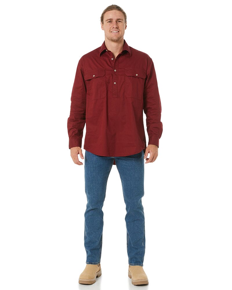 Closed Front Cotton Twill Shirt LS - Ochre - AJP Industrial Supplies - ritemate - rm200cf - ochre - xs