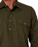 Closed Front Cotton Twill Shirt LS - Olive - AJP Industrial Supplies - ritemate - rm200cf - olive - xs