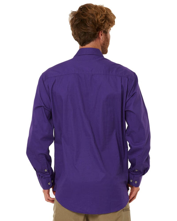 Closed Front Cotton Twill Shirt LS - Purple - AJP Industrial Supplies - ritemate - rm200cf - purple - s