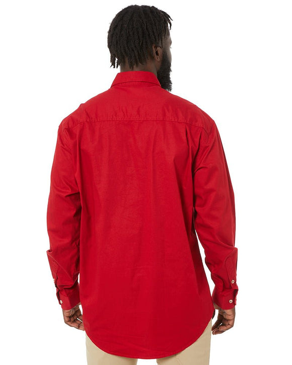 Closed Front Cotton Twill Shirt LS - Red - AJP Industrial Supplies - ritemate - rm200cf - red - xs
