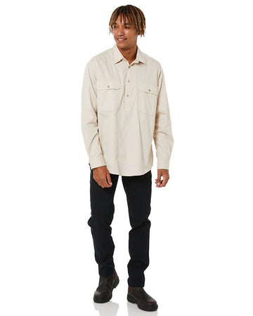 Closed Front Cotton Twill Shirt LS - Stone - AJP Industrial Supplies - ritemate - rm200cf - stone - xs