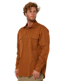 Closed Front Cotton Twill Shirt LS - Terracotta - AJP Industrial Supplies - ritemate - rm200cf - terracotta - xs