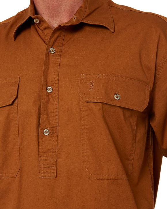 Closed Front Cotton Twill Shirt LS - Terracotta - AJP Industrial Supplies - ritemate - rm200cf - terracotta - xs