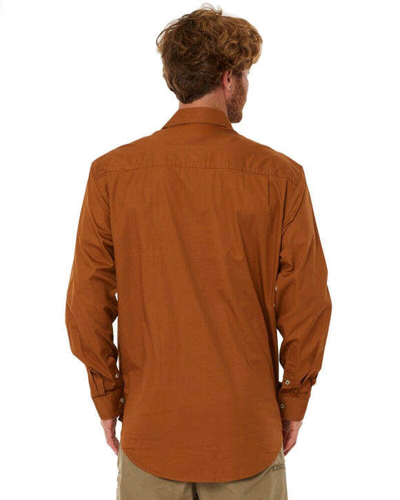 Closed Front Cotton Twill Shirt LS - Terracotta - AJP Industrial Supplies - ritemate - rm200cf - terracotta - xs
