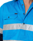 Closed Front LS Taped Shirt - Blue - AJP Industrial Supplies - ritemate - rm105cfr - blue - s