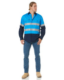 Closed Front LS Taped Shirt - Blue - AJP Industrial Supplies - ritemate - rm105cfr - blue - s
