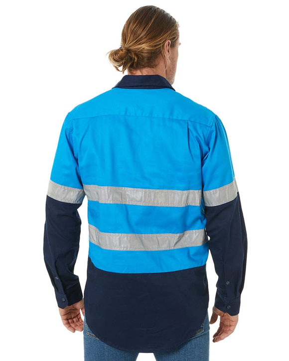 Closed Front LS Taped Shirt - Blue - AJP Industrial Supplies - ritemate - rm105cfr - blue - s
