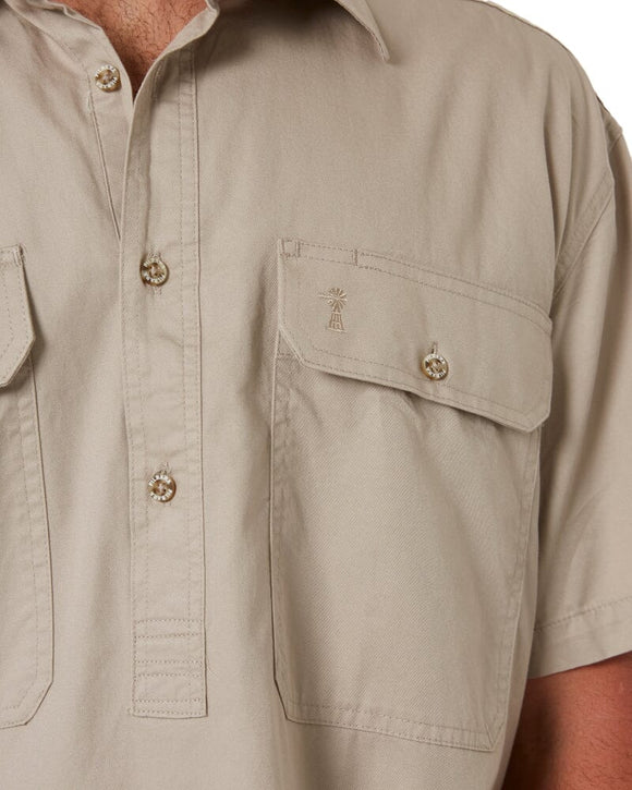 Closed Front SS Shirt - Clay - AJP Industrial Supplies - ritemate - rm200cfs - clay - s