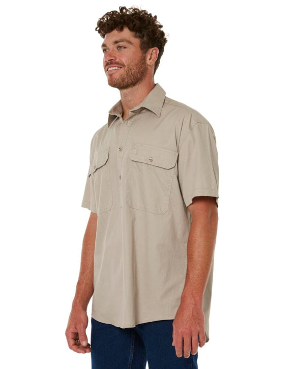 Closed Front SS Shirt - Clay - AJP Industrial Supplies - ritemate - rm200cfs - clay - s