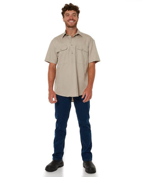 Closed Front SS Shirt - Clay - AJP Industrial Supplies - ritemate - rm200cfs - clay - s