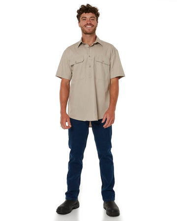 Closed Front SS Shirt - Clay - AJP Industrial Supplies - ritemate - rm200cfs - clay - s