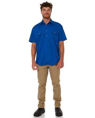 Closed Front SS Shirt - Cobalt - AJP Industrial Supplies - ritemate - rm200cfs - cobalt - s