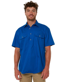 Closed Front SS Shirt - Cobalt - AJP Industrial Supplies - ritemate - rm200cfs - cobalt - s