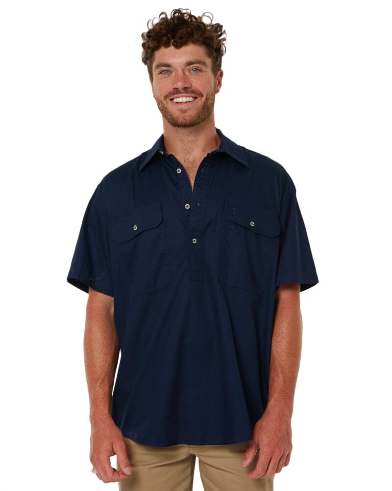 Closed Front SS Shirt - French Navy - AJP Industrial Supplies - ritemate - rm200cfs - french - navy - s