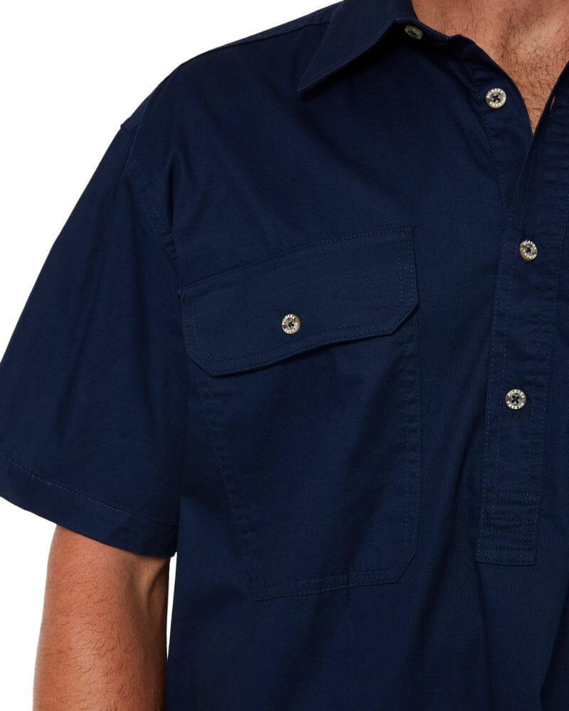 Closed Front SS Shirt - French Navy - AJP Industrial Supplies - ritemate - rm200cfs - french - navy - s