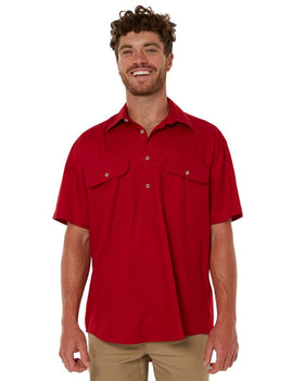 Closed Front SS Shirt - Red - AJP Industrial Supplies - ritemate - rm200cfs - red - s