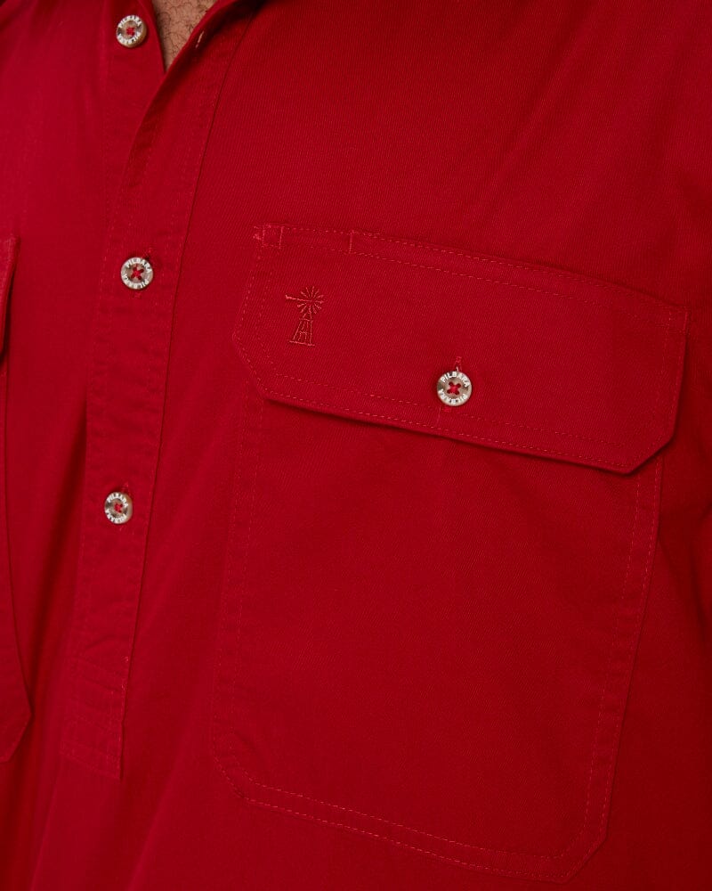 Closed Front SS Shirt - Red - AJP Industrial Supplies - ritemate - rm200cfs - red - s