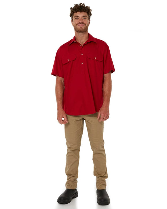 Closed Front SS Shirt - Red - AJP Industrial Supplies - ritemate - rm200cfs - red - s