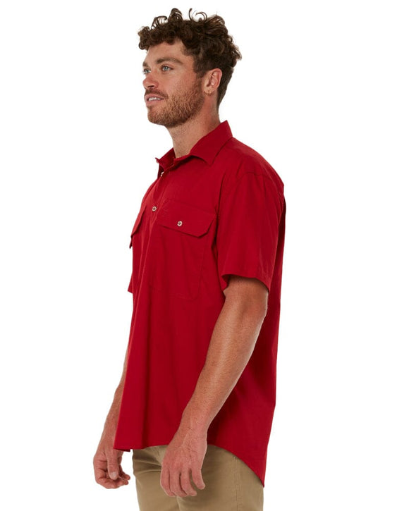 Closed Front SS Shirt - Red - AJP Industrial Supplies - ritemate - rm200cfs - red - s