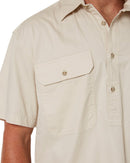 Closed Front SS Shirt - Stone - AJP Industrial Supplies - ritemate - rm200cfs - stone - s