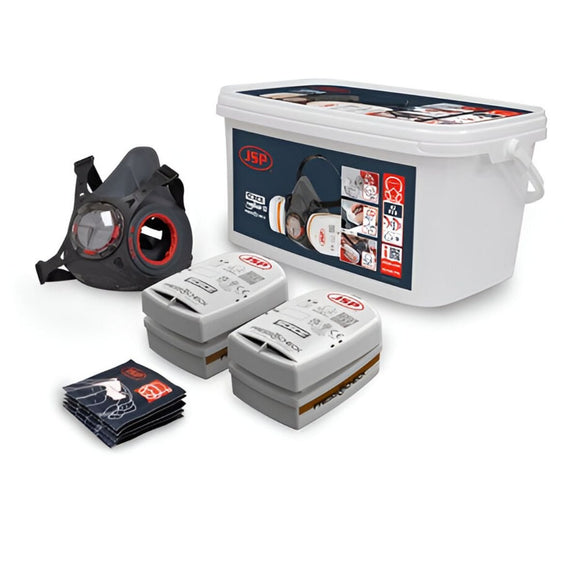 Force Typhoon 8 Half Mask Respirator Spray Painters Kit With A2P2 Filters - AJP Industrial Supplies - BHT0B3 - 0L5 - UAN