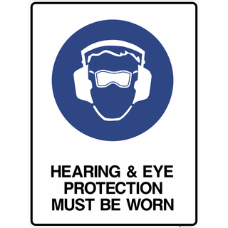 Hearing & Eye Proetction Sign - AJP Industrial Supplies - PS - HNEP - P - 300X450