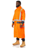 Hi Vis Taped Long Rain Coat - Orange/Navy - AJP Industrial Supplies - bisley - bj6961t - tt05 - xs
