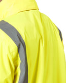 Hi Vis Taped Long Rain Coat - Yellow/Navy - AJP Industrial Supplies - bisley - bj6961t - tt04 - xs