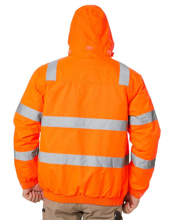 Hi Vis Taped Wet Weather Bomber Jacket - Orange - AJP Industrial Supplies - bisley - bj6770t - bf61 - xs