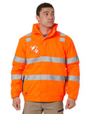 Hi Vis Taped Wet Weather Bomber Jacket - Orange - AJP Industrial Supplies - bisley - bj6770t - bf61 - xs