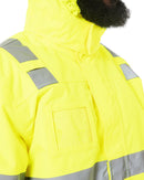 Hi Vis Taped Wet Weather Bomber Jacket - Yellow - AJP Industrial Supplies - bisley - bj6770t - bf51 - xs
