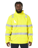 Hi Vis Taped Wet Weather Bomber Jacket - Yellow - AJP Industrial Supplies - bisley - bj6770t - bf51 - xs