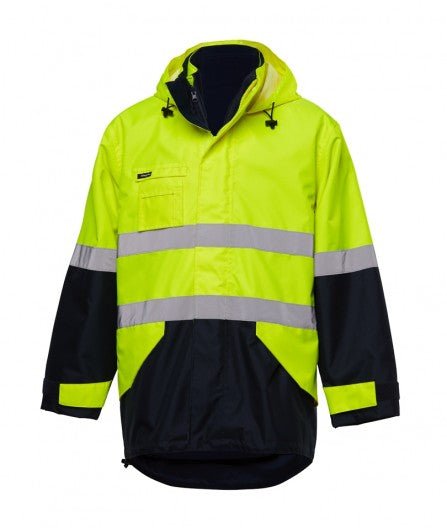 King Gee 4 in 1 Waterproof Wet Weather Jacket (K55300) - AJP Industrial Supplies - K55300 - Yellow/Navy - 2XS