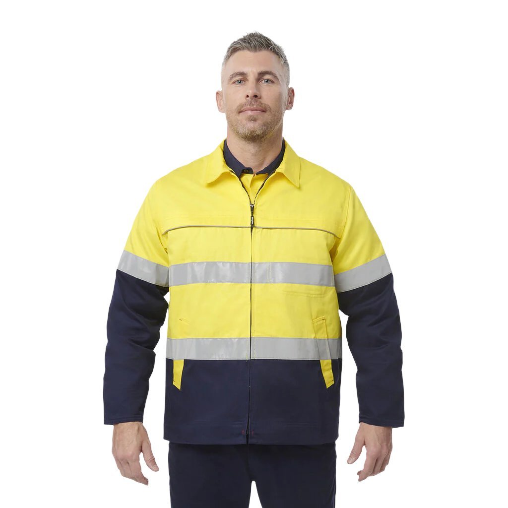 King Gee Originals Hi-Vis Reflective Cotton Drill Work Jacket