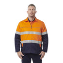 King Gee Originals Hi - Vis Reflective Cotton Drill Work Jacket (K55905) - AJP Industrial Supplies - K55905 - Orange/Navy - 2XS