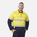 King Gee Originals Hi - Vis Reflective Cotton Drill Work Jacket (K55905) - AJP Industrial Supplies - K55905 - Orange/Navy - 2XS