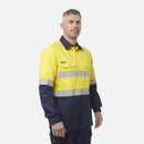 King Gee Originals Hi - Vis Reflective Two Tone Long Sleeve Work Shirt (K54315) - AJP Industrial Supplies - K54315 - Orange/Navy - S