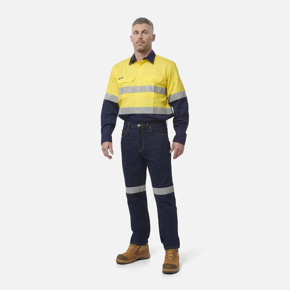 King Gee Reflective Denim Work Jeans (K53030) - AJP Industrial Supplies - K53030 - Stonewash - 77R