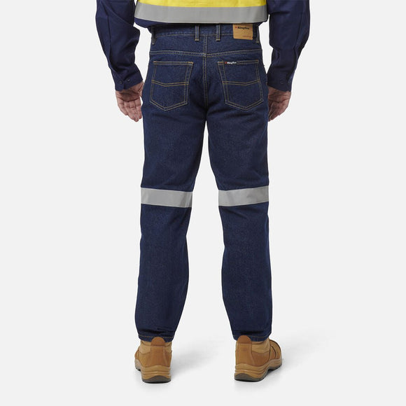 King Gee Reflective Denim Work Jeans (K53030) - AJP Industrial Supplies - K53030 - Stonewash - 77R