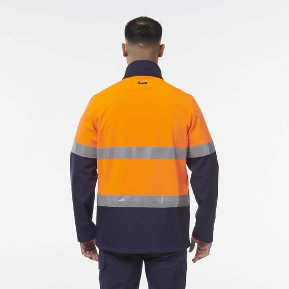King Gee Reflective Spliced Softshell Jacket (K55034) - AJP Industrial Supplies - K55034 - Orange/Navy - 2XS