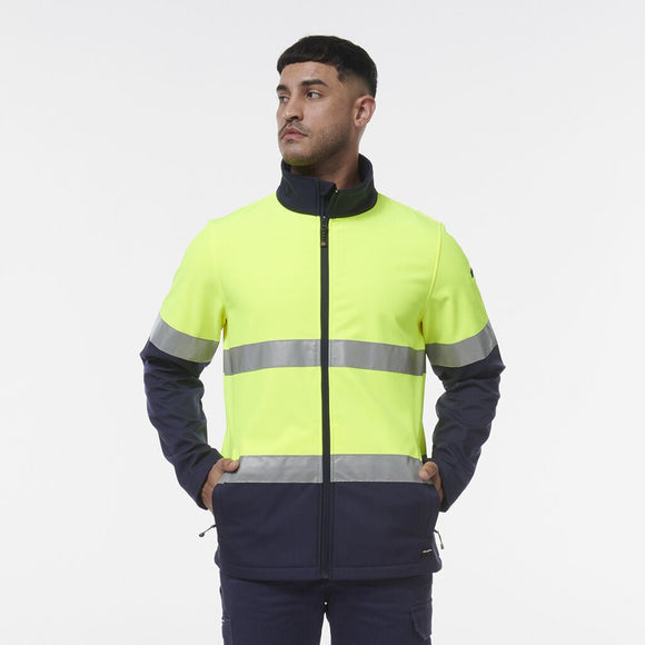King Gee Reflective Spliced Softshell Jacket (K55034) - AJP Industrial Supplies - K55034 - Orange/Navy - 2XS