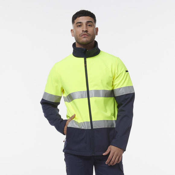 King Gee Reflective Spliced Softshell Jacket (K55034) - AJP Industrial Supplies - K55034 - Orange/Navy - 2XS