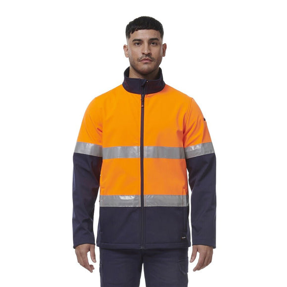 King Gee Reflective Spliced Softshell Jacket (K55034) - AJP Industrial Supplies - K55034 - Orange/Navy - 2XS