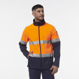 King Gee Reflective Spliced Softshell Jacket (K55034) - AJP Industrial Supplies - K55034 - Orange/Navy - 2XS