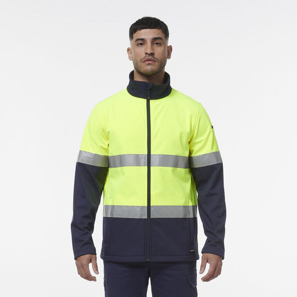 King Gee Reflective Spliced Softshell Jacket (K55034) - AJP Industrial Supplies - K55034 - Orange/Navy - 2XS