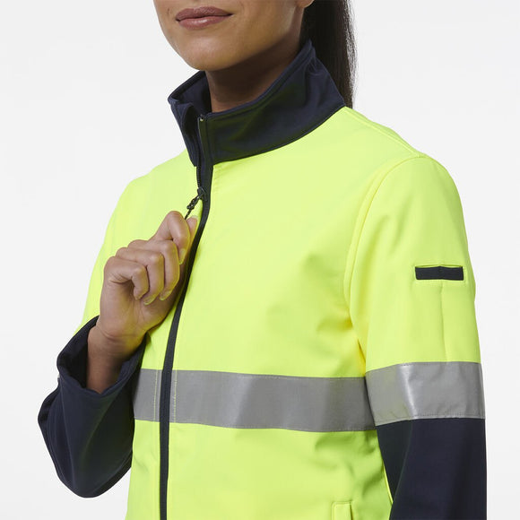 King Gee Women's Reflective Spliced Soft Shell Jacket (K45006) - AJP Industrial Supplies - K45006 - Orange/Navy - 6