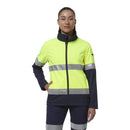 King Gee Women's Reflective Spliced Soft Shell Jacket (K45006) - AJP Industrial Supplies - K45006 - Yellow/Navy - 6