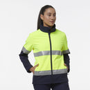 King Gee Women's Reflective Spliced Soft Shell Jacket (K45006) - AJP Industrial Supplies - K45006 - Orange/Navy - 6