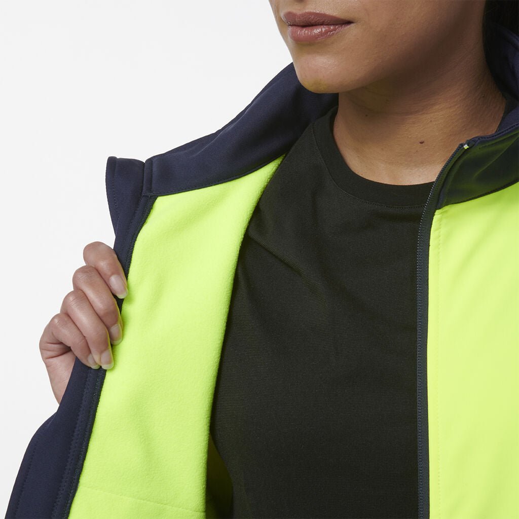 King Gee Women's Reflective Spliced Soft Shell Jacket (K45006) - AJP Industrial Supplies - K45006 - Orange/Navy - 6